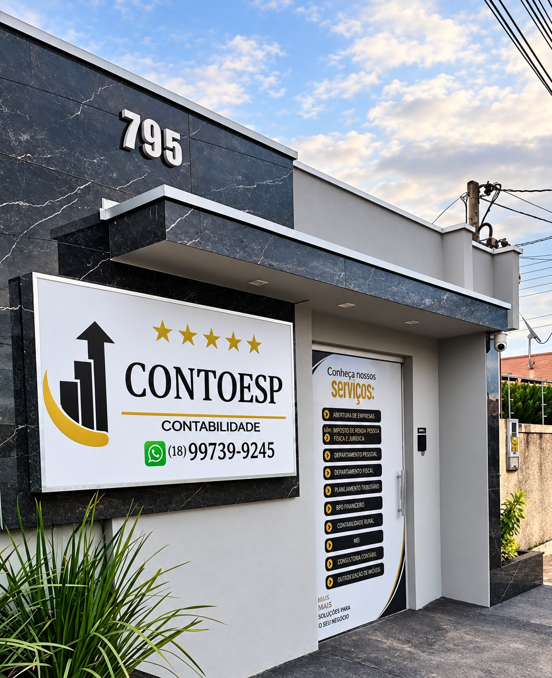 Fachada do Escritório Contoesp em Santo Anastácio